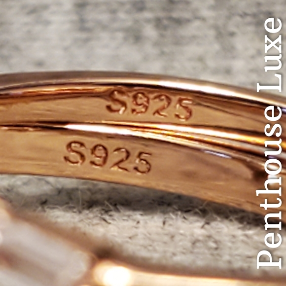 REAL Moonstone White Topaz Ring Set - Picture 7 of 8